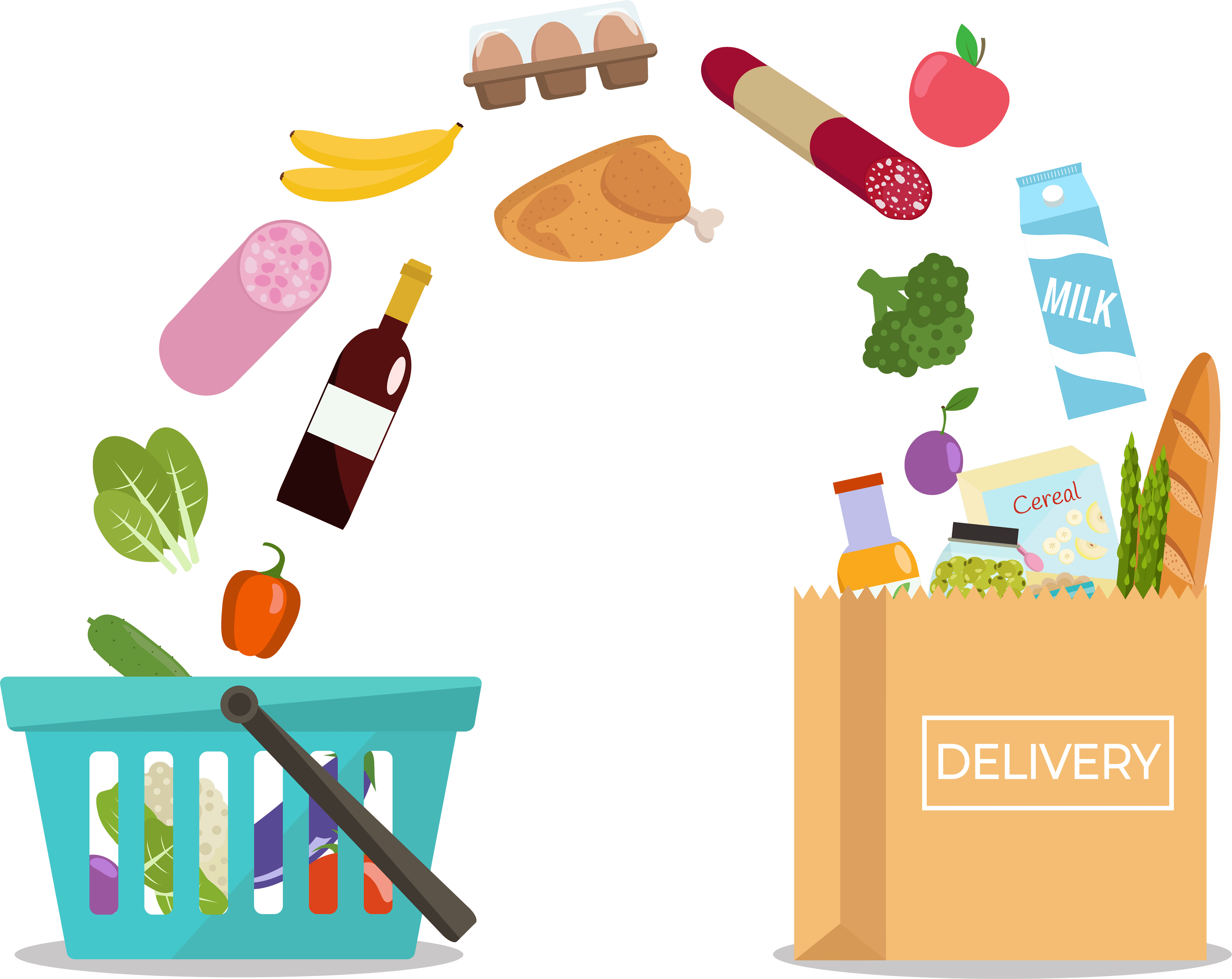 grocery items clipart
